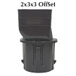 2x3x3 Patented Adjustable Downspout Adapter - Black 