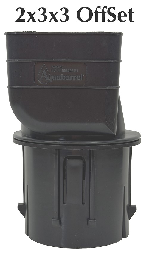 2x3x3 Patented Adjustable Downspout Adapter - Black 