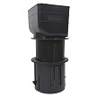 2x3x4 Patented Adjustable Downspout Adapter - Black - Extened Height - Side Angle 