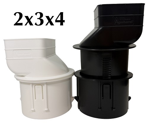 2x3x4 Patented Adjustable Downspout Adapter Back to Back 