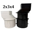 2x3x4 Patented Adjustable Downspout Adapter Back to Back 