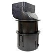 2x3x4 Patented Adjustable Downspout Adapter - Black - Expanded Side View 2 