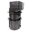 2x3x4 Patented Adjustable Downspout Adapter - Black - Expanded Side View 1 
